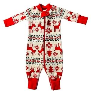 Hanna Andersson Unisex Infant Holiday Pajamas One Piece Size 0-3 Months